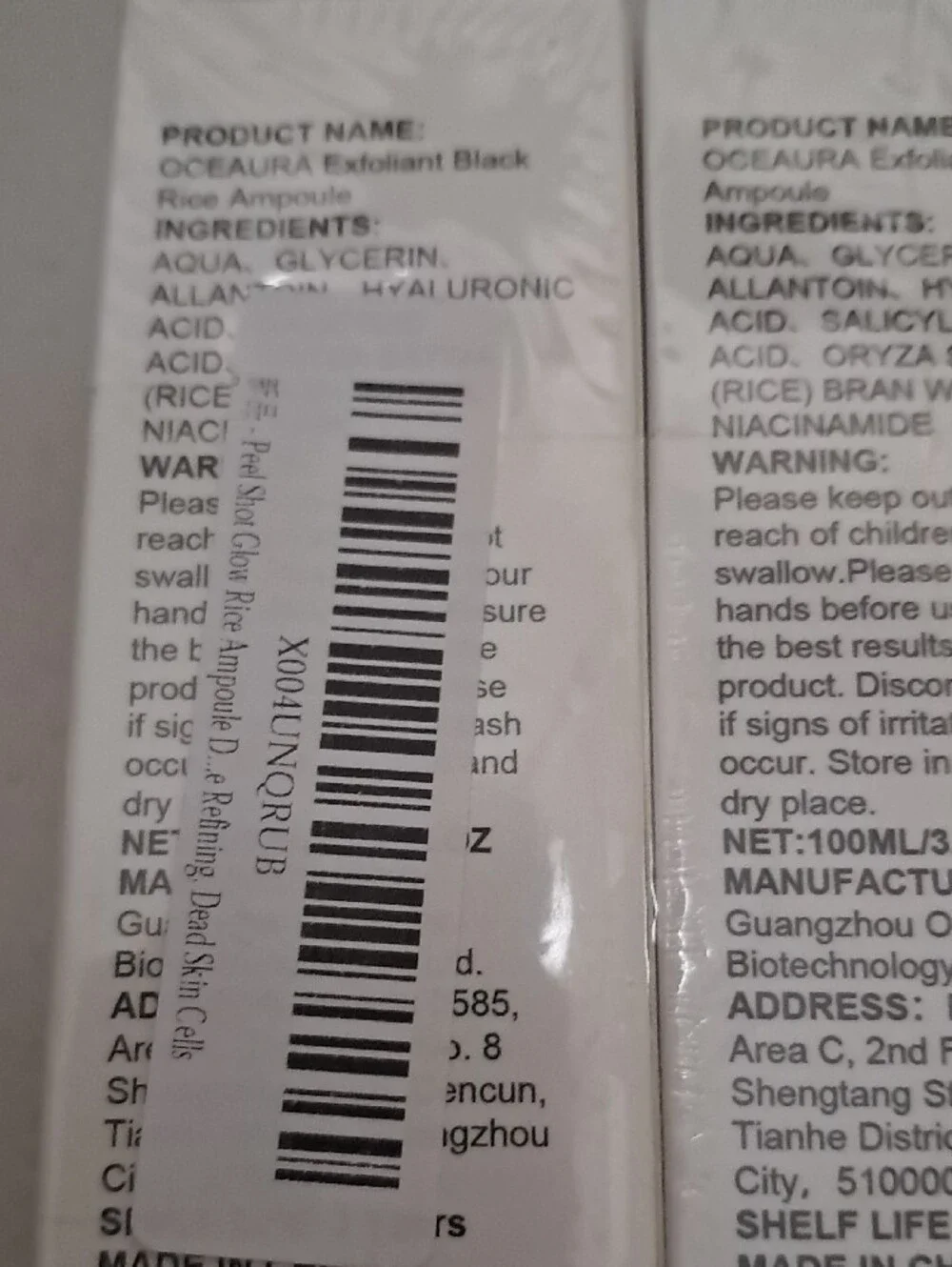 Aura Exfoliant Rice & Black Rice Ampoule - New In Unopened Packaging